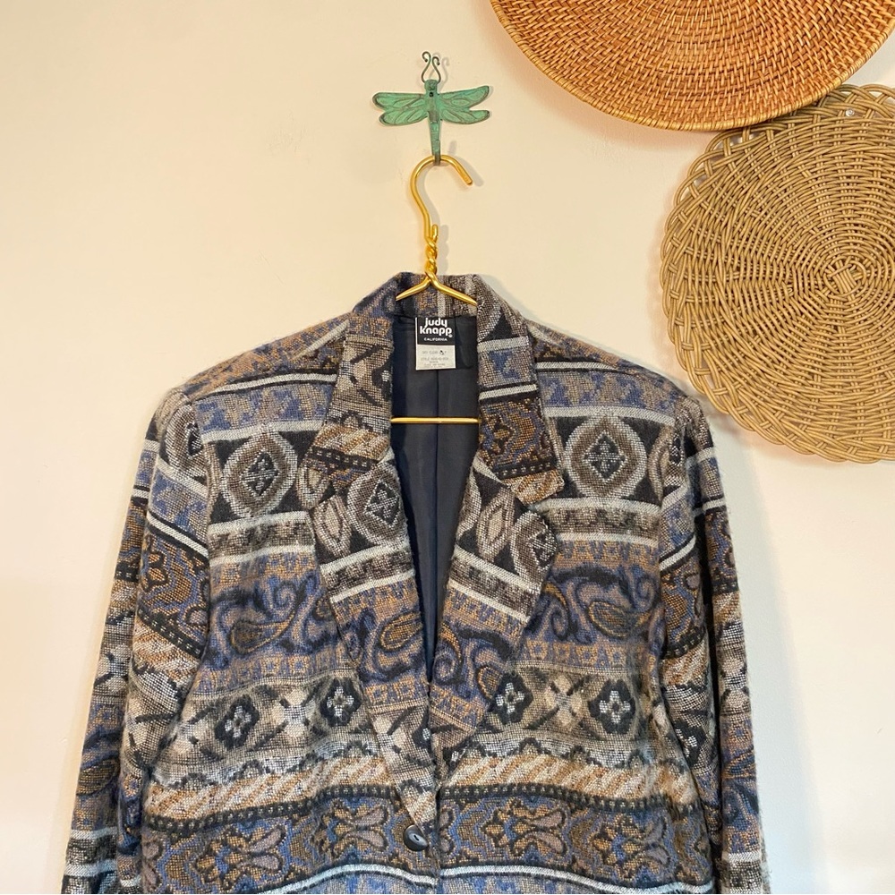 Vintage Judy Knapp Patterned Boho Blazer - Picture 3 of 8